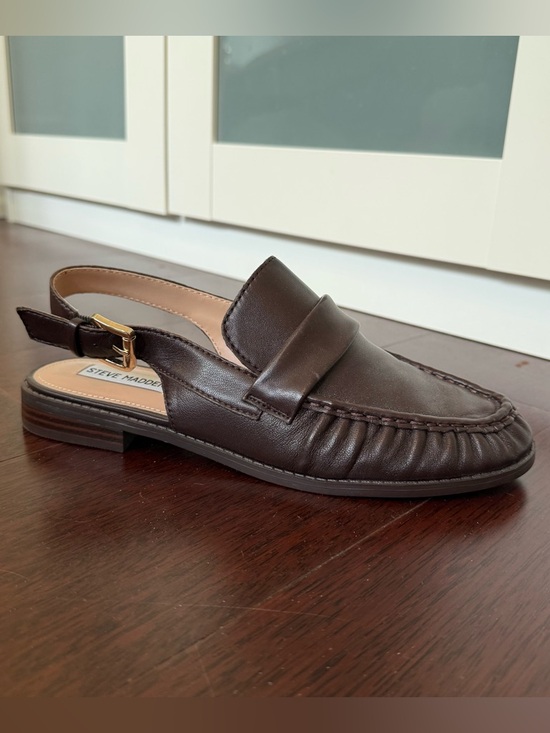 Steve Madden Shoes - Steve Madden Dark Brown Leather Slingback Loafer